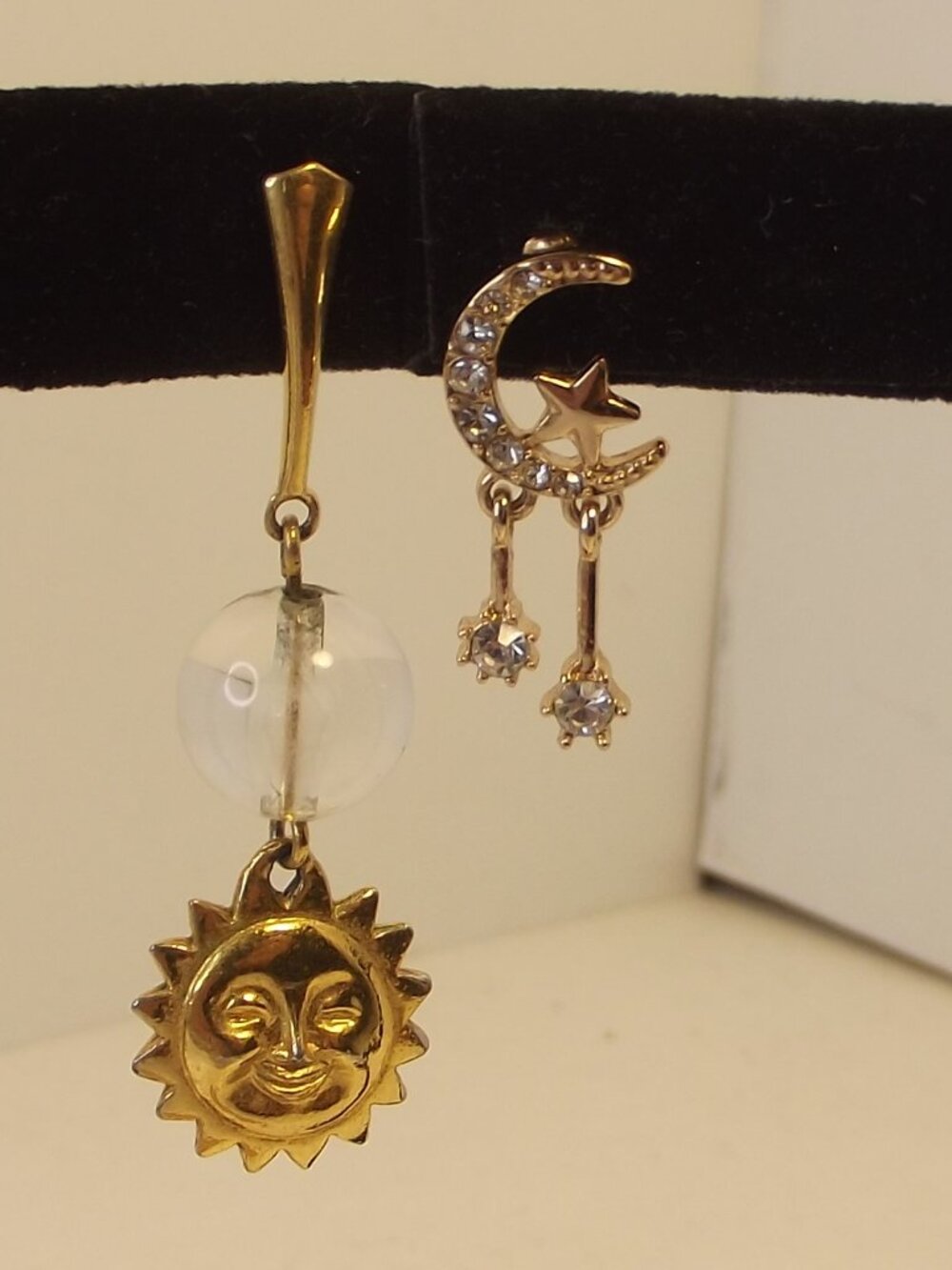 Two 2 Pair Moon & Sun & Stars Earrings Pierced Ears (Matching Pair see pics)
